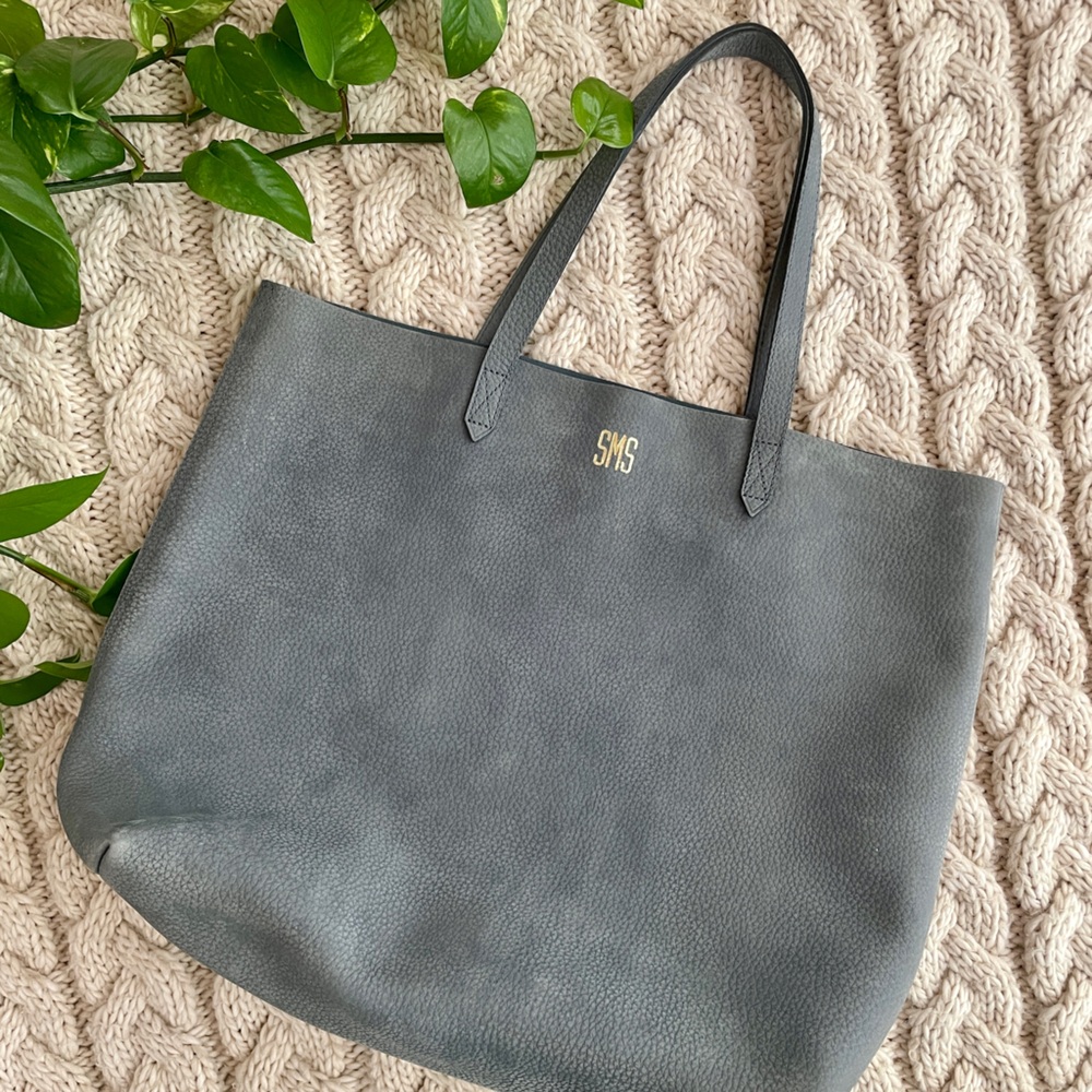 Madewell Suede Transport Tote Blue